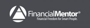 grey and white financial mentor logo